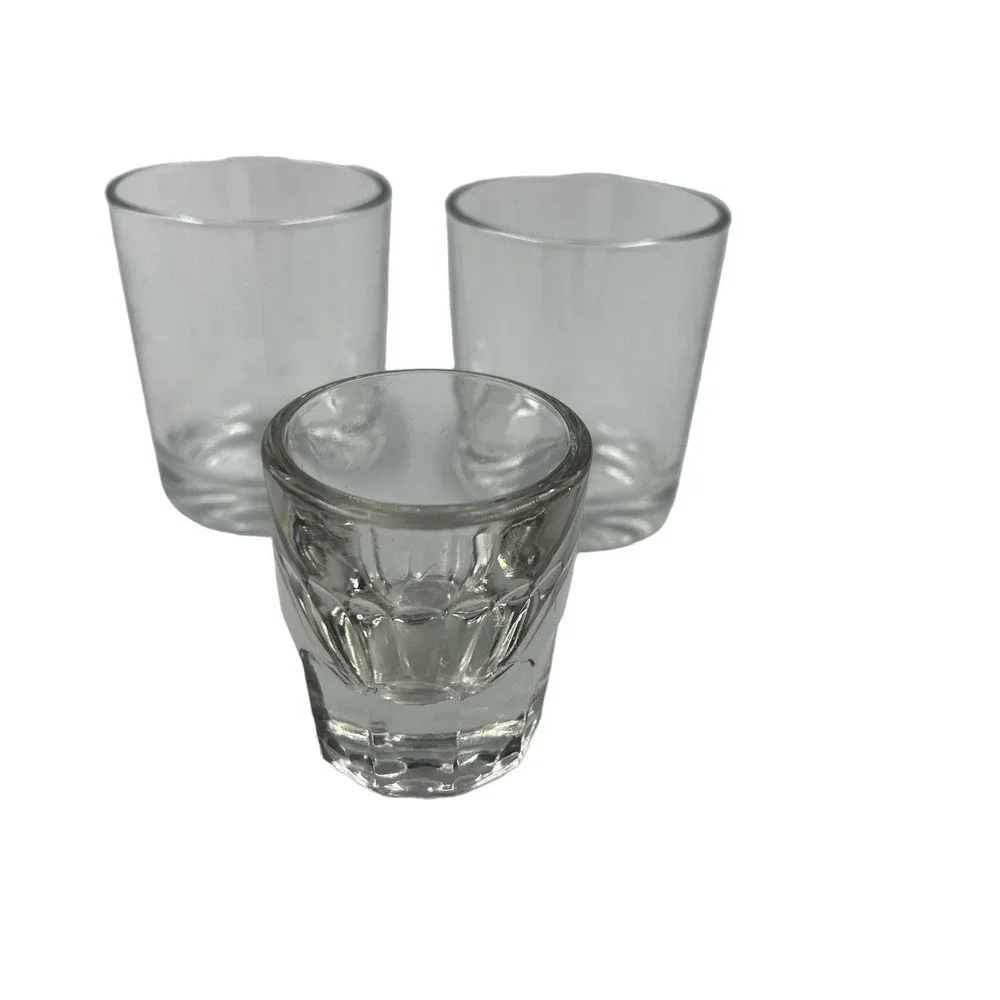 Vintage Thick Shot Glasses‎ MidCentury Bar Accessories Lot 3 Pieces 40 Italy Bar